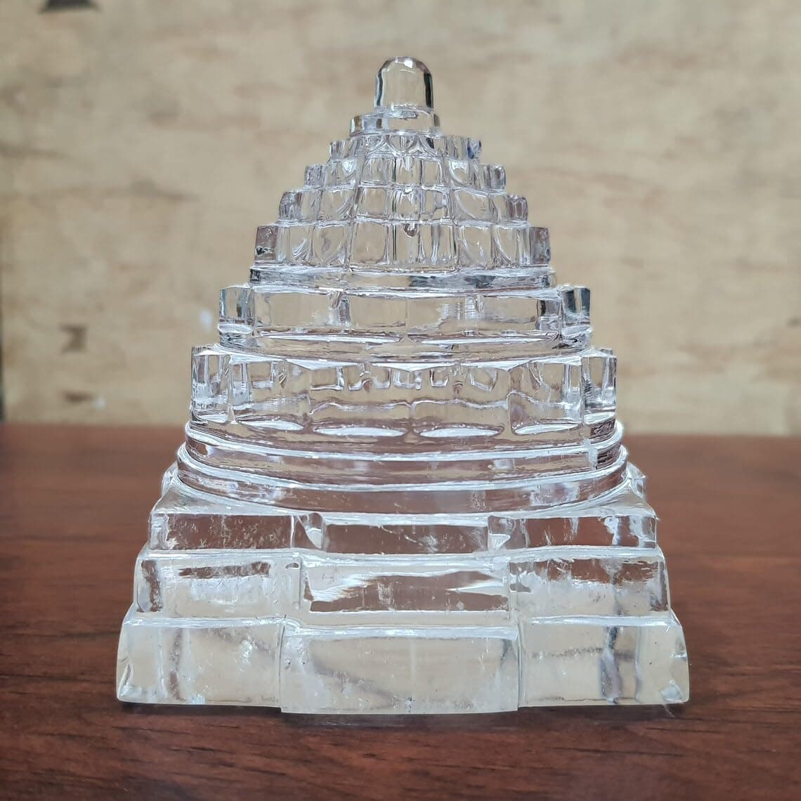 Effigy onlinehub GlassCrystal shri Yantra meru Shree Yantra Blessed Energized for Spiritual Powers Correcting Vastu Doshas 3040 Grams