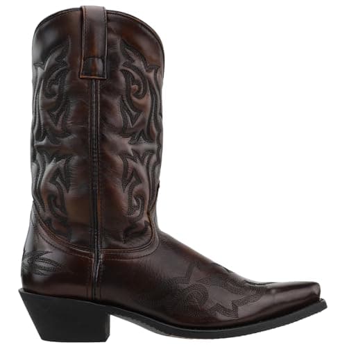 Laredo Mens Hawk Embroidered Snip Toe Casual Boots Mid Calf Brown Size 12 D
