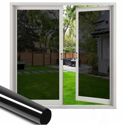 HomeVera Blackout Black Film for Glass Window, self Adhesive Glass Film for Privacy Glass Film for Sunlight Heat Blocking, Glass Window, Office Cabins, Home - 95% Black Film 12 X 36 Inchs