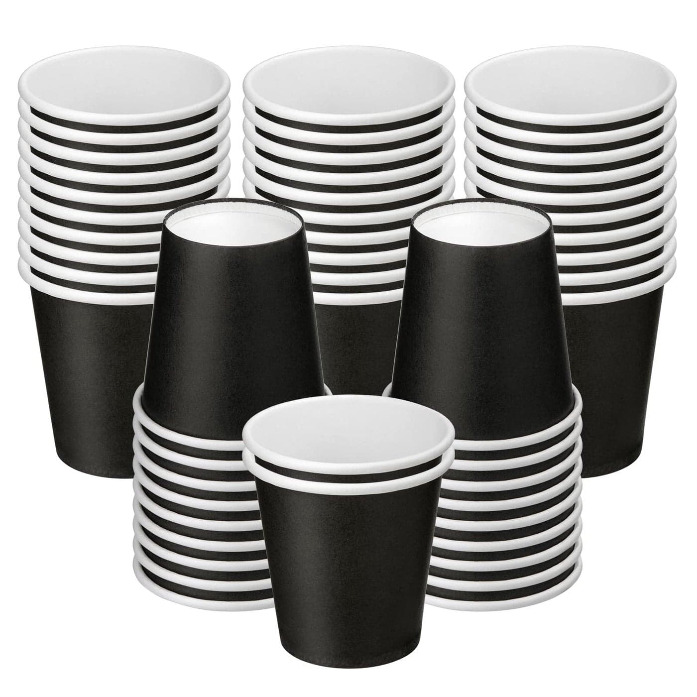 Iuuidu Bathroom Cups 3 oz Black Mouthwash Small Paper Cups 50 Count for Bathroom Espresso Party Picnic Travel
