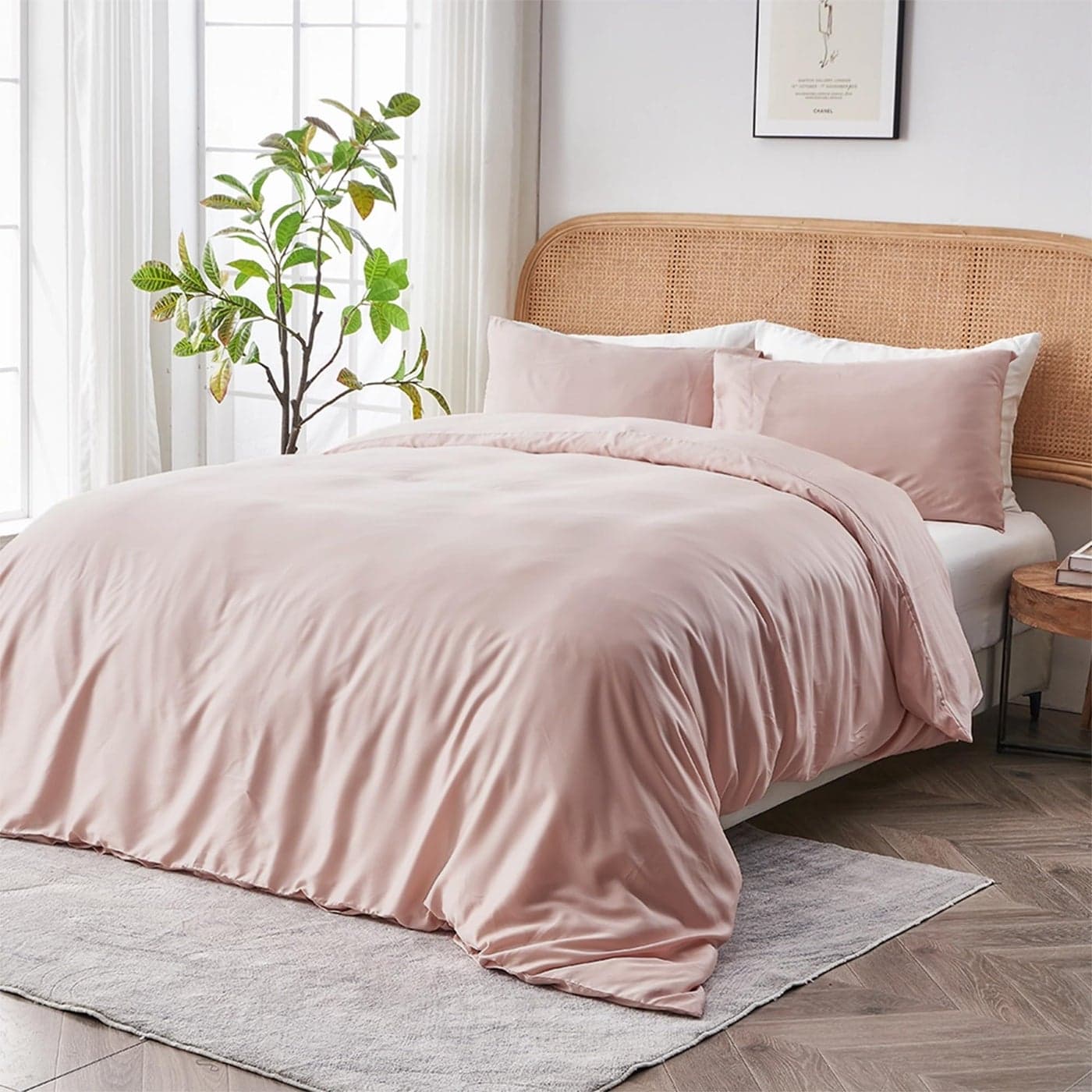 SIJO AiryWeight Tencel Duvet Cover 100 Lyocell Derived from Eucalyptus Buttery Soft Best Cooling Sheets by Architectural Digest Blush TwinTwin XL 70x90