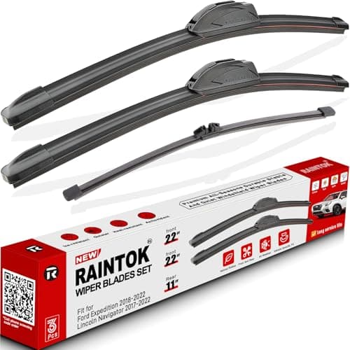 RAINTOK Windshield Wiper Blades Replacement for Ford Expedition Lincoln Navigator 2018 2019 2020 2021 2022 Original Factory Quality Front Rear Wipers Blade Set for My Car - 22" 22" 11" (Pack of 3)