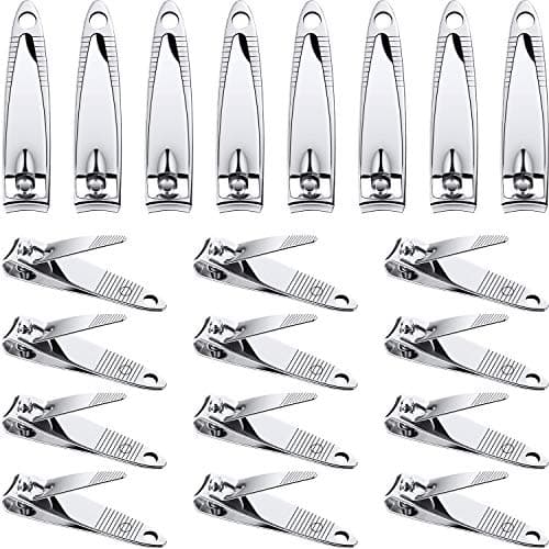 20 Pieces Stainless Steel Nail Clippers Set Fingernail and Toenail Clipper Portable Sturdy Nail Clippers for Men and Women