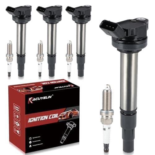 KacuYelin UF596 Ignition Coil Pack Iridium Spark Plugs Compatible with Toyota Corolla Matrix Prius Prius PlugIn Prius V Lexus CT200h Scion xD 18L L4 20082015 UF596 Coil Pack Sets of 4