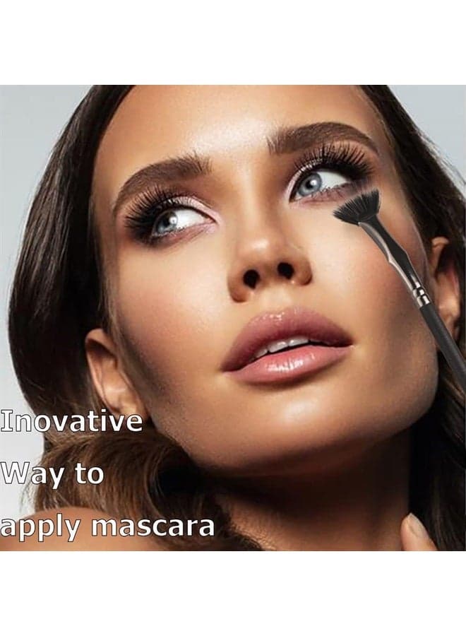2 Pcs Mascara Fan Brush, 2023 Lash Wand Brush Fan for Natural Lifted Effects and Enhance Lower Lashes,Synthetic Fibre Smooth Application No Smearing Clumping, Easy to Use Mascara on Lash Lin