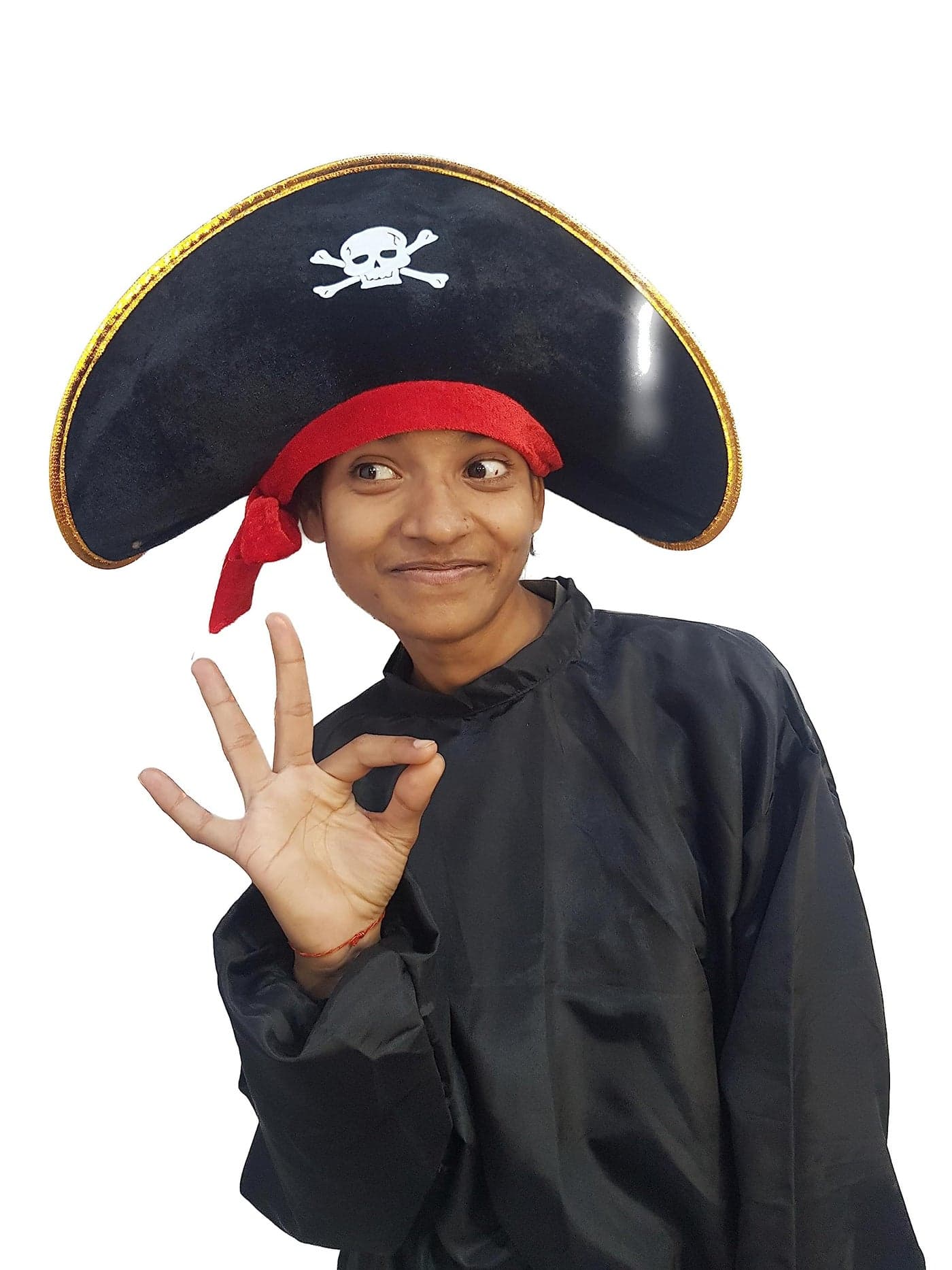 BookMyCostume Sea Pirate Hat Fancy Dress Costume Accessories | Halloween Theme Adults, Black