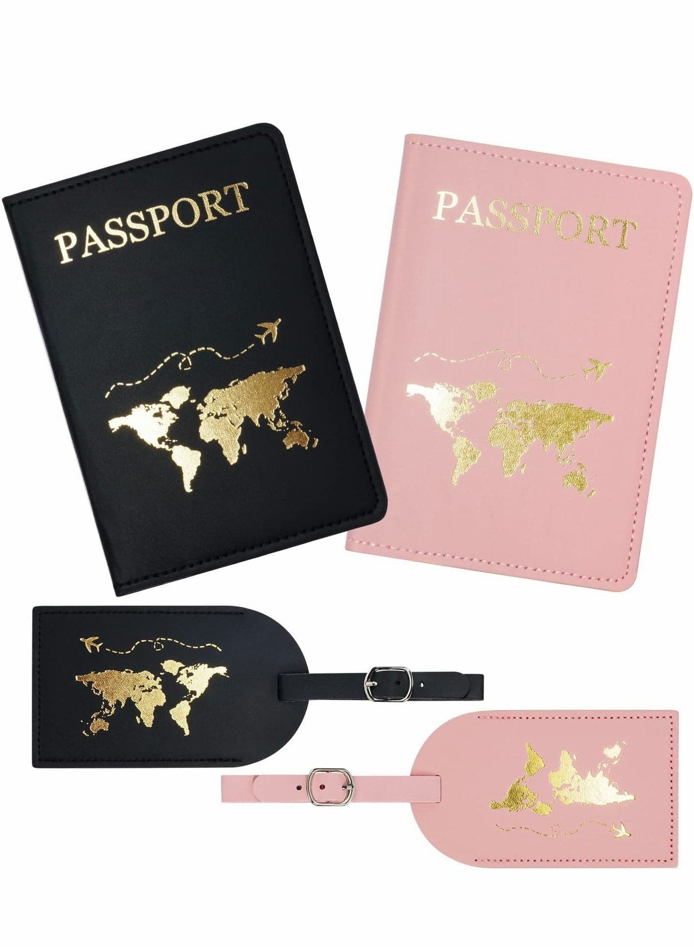 Luggage Tags 2 Pcs Airplane Passport Covers and Luggages Holder Travel Suitcase Tag Case Organizer Bag Labels