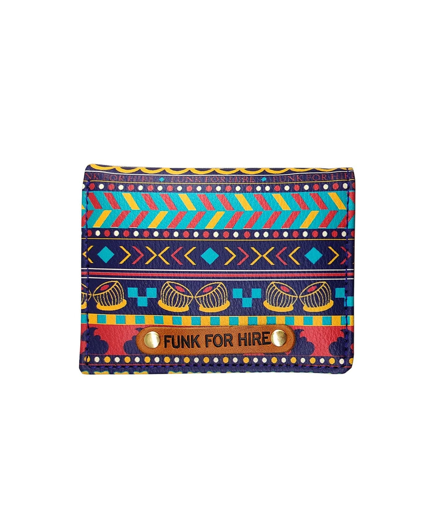 Funk For Hire Unisex Multicolor PU Leather Card Holder Wallet with Coin Pouch, 6 Card Slots, Cash Compartment – Compact Bifold Faux Leather Mini Wallet Organizer