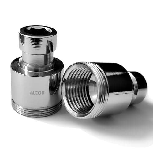 ALTON ALD930, Brass, 2-Piece Washing Machine Nipple Connector | Adapter | Connector | Nozzle Suitable for Almost All Washing Machine (Silver)