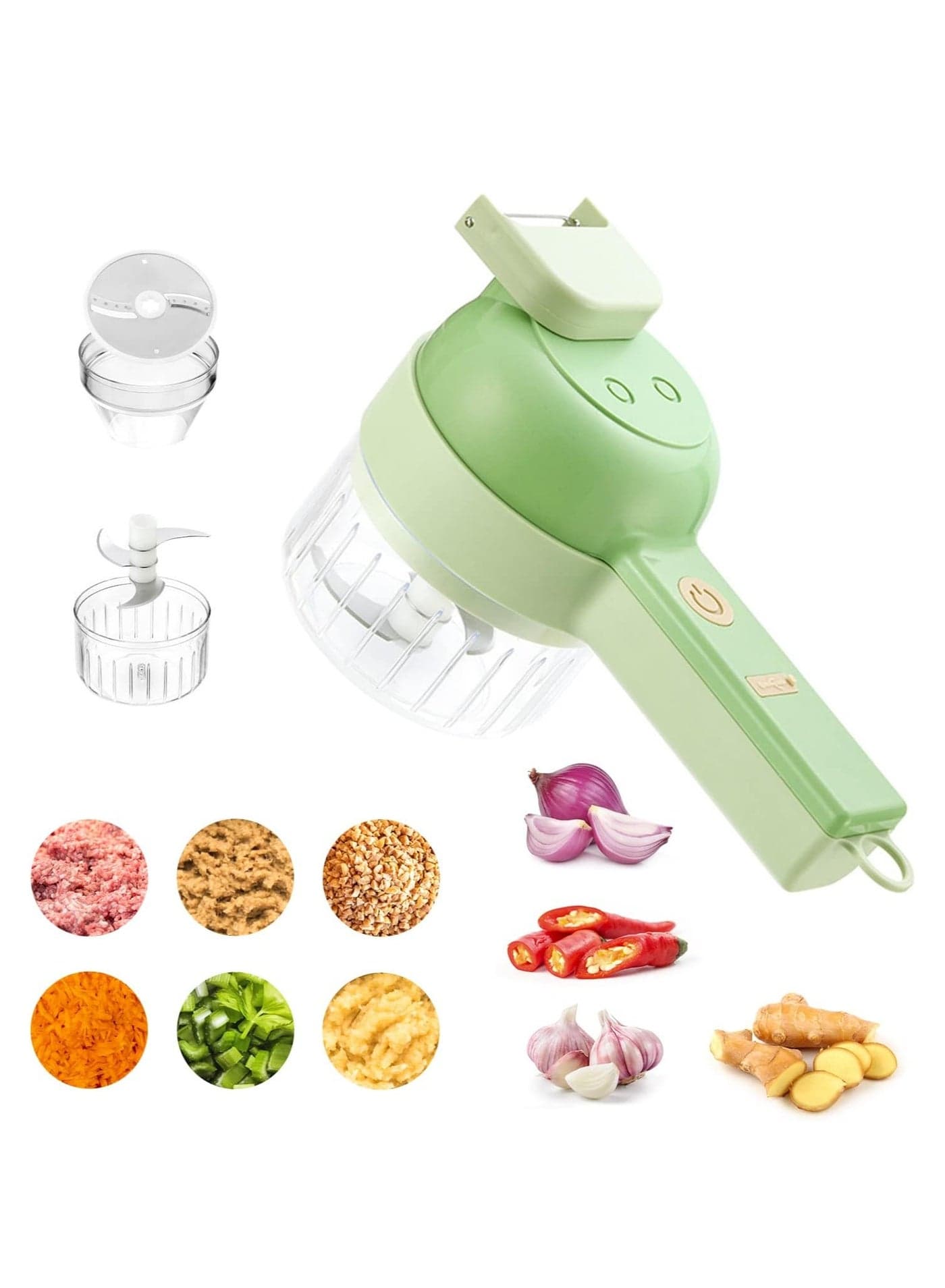 Wireless Electric Food Processor Set, Works As Vegetable Chopper, Fruit Slicer, Meat Mincer, Spice And Nuts Grinder, Garlic Chopper, Onion Cutter, Mixer And Cleaner, Meet All Your Kitchen Needs