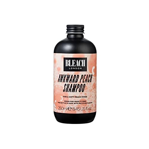 Bleach London Awkward Peach Shampoo Peachy Toning Formula for Bleached Hair Colour Depositing Enhances Warm Blonde Paraben Free 250 ml