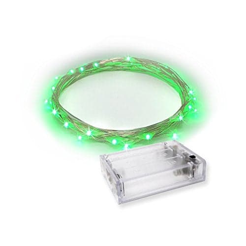 RTGS 30 LED Wire Twinkle Fairy Lights, Battery Powered, Waterproof — Christmas, Holidays, Halloween, Wedding — Bedroom, Living Room — 9.5 Ft, Green, Indoor & Outdoor