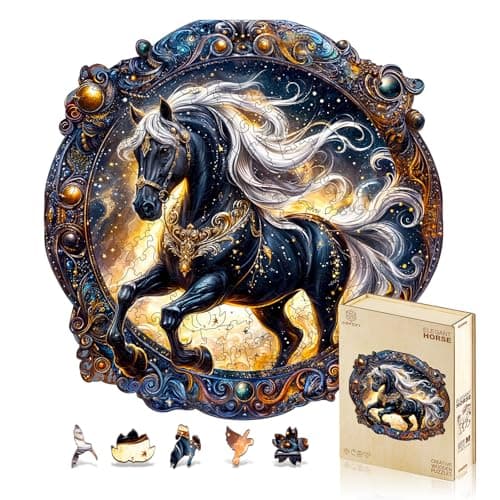 Jigfoxy Wooden Puzzles for Adults Horse Wood Puzzle for Adults Unique AnimalShaped Wooden Jigsaw Puzzle Christmas Thanksgiving Gifts for Puzzle Lovers Family and Friends S85 85in100pcs