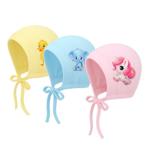 CUTE LANDINGS 0-3/3-6/6-9/9-12/12-18 & 18-24 Months New Born Baby Girls & Boys Finest Hosiery Cotton Double Layer Knot Caps Set/Infant/Hat/Toppi/Kan Topi/Clothes (Pack of 3)
