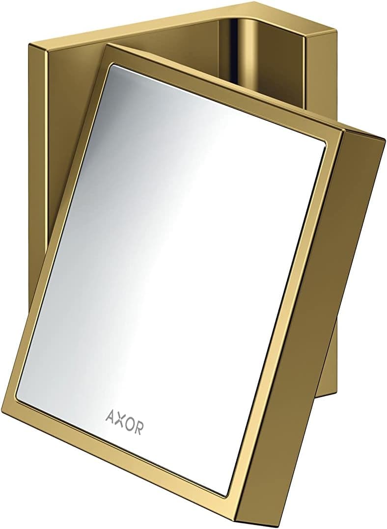 AXOR Universal Rectangular Shaving Mirror in Polished Gold Optic, 42649990