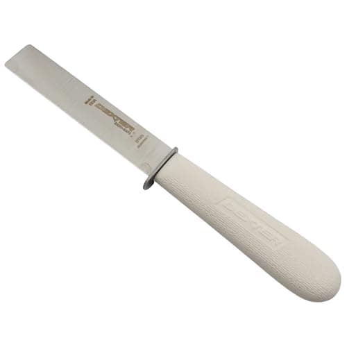 Dexter-Russell S185PCP Sani-Safe 09453 Vegetable Knife, 5" High Carbon DEXSTEEL Blade with Blunt Tip and Metal Finger Guard, Textured White Polypropylene Slip Resistant Handle, USA Made