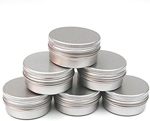 CTKcom 1/2-Ounce Metal Steel Tins Screw Top Flat Aluminum Silver Slide Round Tin Containers,1/2-Ounce Metal Steel Tin For Lip Balm,Crafts,Cosmetic,Candles,Travel Storage Kit (Pack of 10)