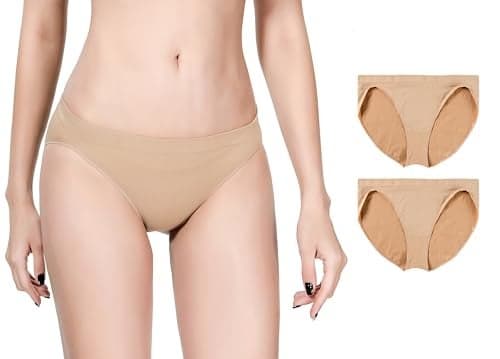 MOLLDAN Pro Dance Ballet Briefs for Women and Girls Seamless Gymnastics Underpants Dancer Beige Bottoms Ballerina Underwear(8C14-2)