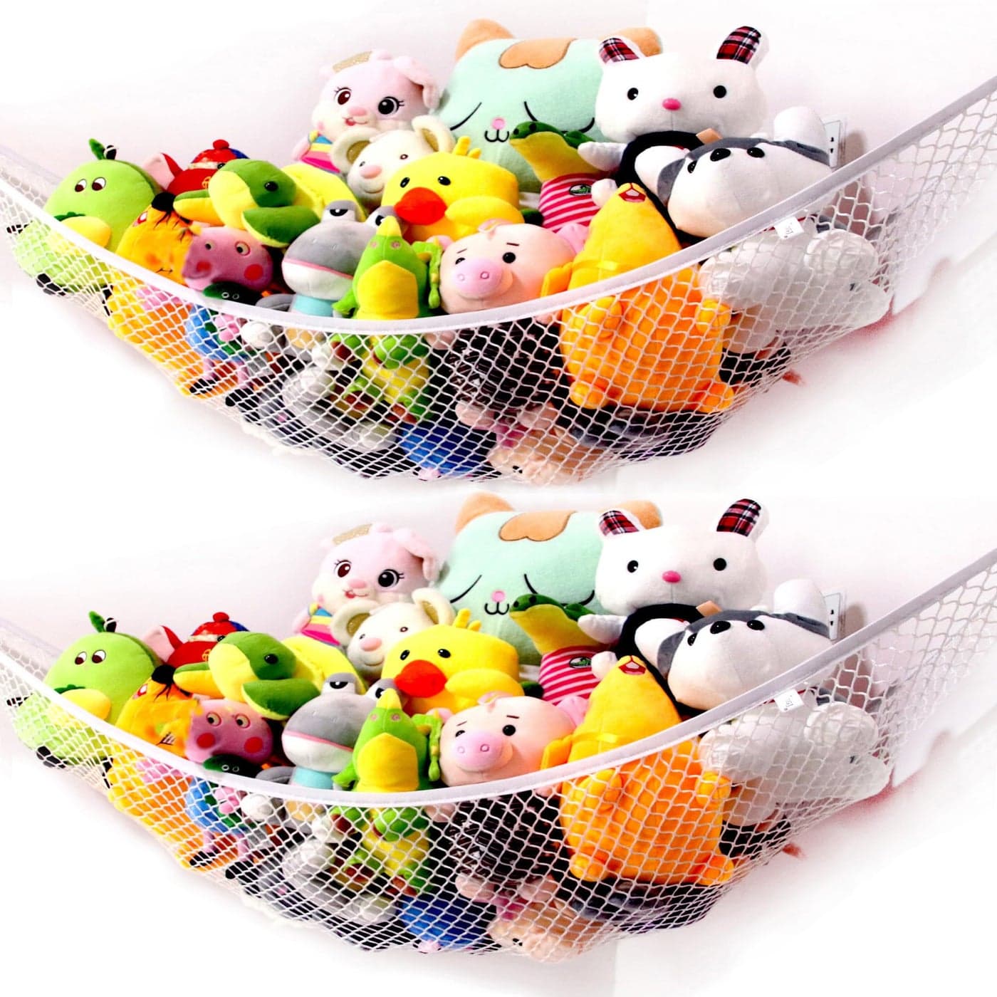 Stuffed Animal Net Or Hammock Teddy Bear Holder NetsWhite Toy Hammock for Stuffed Animals Storage 2 Pack XWGJ