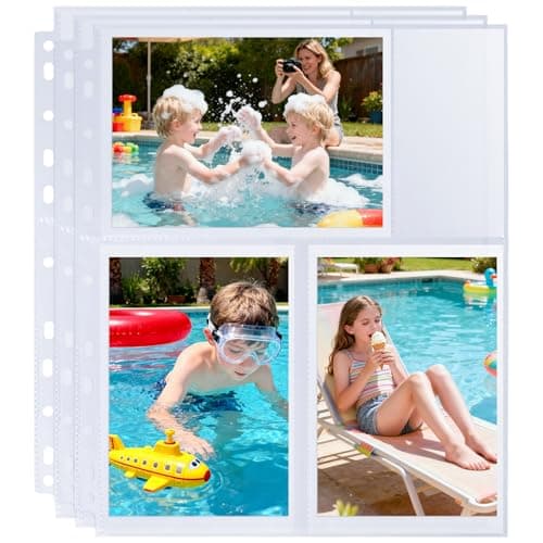 30 Pack 4x6 Photo Album Refill Pages for 3 Ring Binder,Ultra-Clear Photo Sleeves Holding 180 Pictures, Double-Sided 3 Pockets Photo Pages with Memo Slot,Photo Sheet Protector for Photos and Postcards