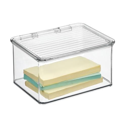 (X-Small) - InterDesign Kitchen, Pantry, Refrigerator, Freezer Storage Container with Hinged Lid, 1.4l, Clear