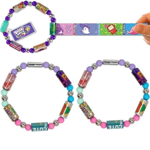 2Boxes Sticky Rolls Bracelet, DIY Sticker Making Kit for Kids, Wearable Crafting Fun with 100pcs Random Sticker Bracelets, Creative Jewelry Making Set for Girls, Adjustable Bangles for Kids