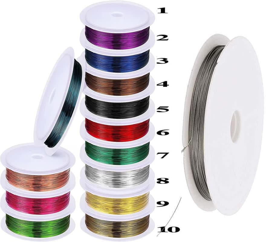 Diy Crafts Ft Tiger Tail Beading Wires Bright Bead Stringing Wires Stainless Steel Color 10 Roll 10 10 Color Tiger Tail Wire Rolls Multicolor