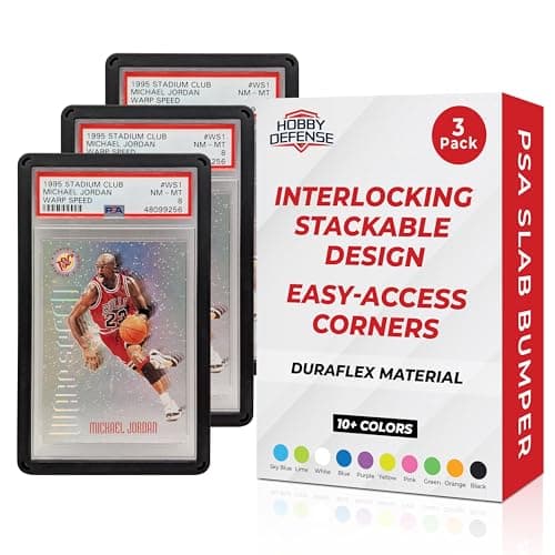 Hobby Defense PSA Slab Bumper 3 Pack Secure Fit Wont Slip Off PSA Slab Protector Easy OnOff TPU Edge Protection Guard for Slabs Standard Case Fit Graded Card Guard Red