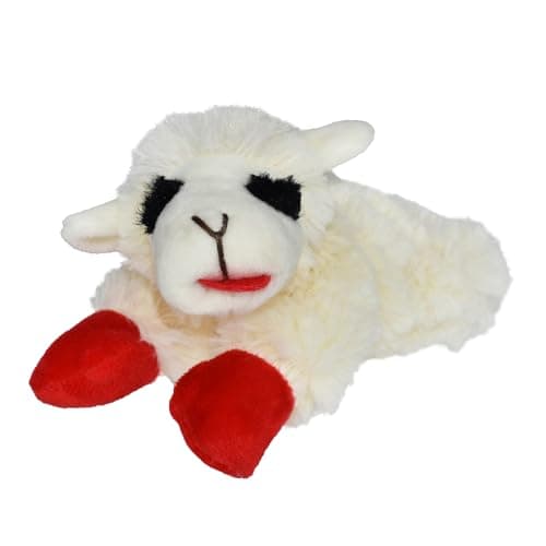 Multipet Lamb Chop Dog Plush Toy Squeaky Toy for All Dogs Extra Soft Plush Stuffed Animal Dog Toy for Cuddling Playing Cute Pet Toy 6 Cream