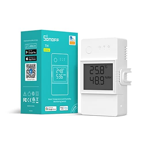 SONOFF THR316D Elite 16A Smart Switch with Temperature and Humidity Monitoring with LCD Screen, Compatible with Alexa/Google Home/IFTTT.