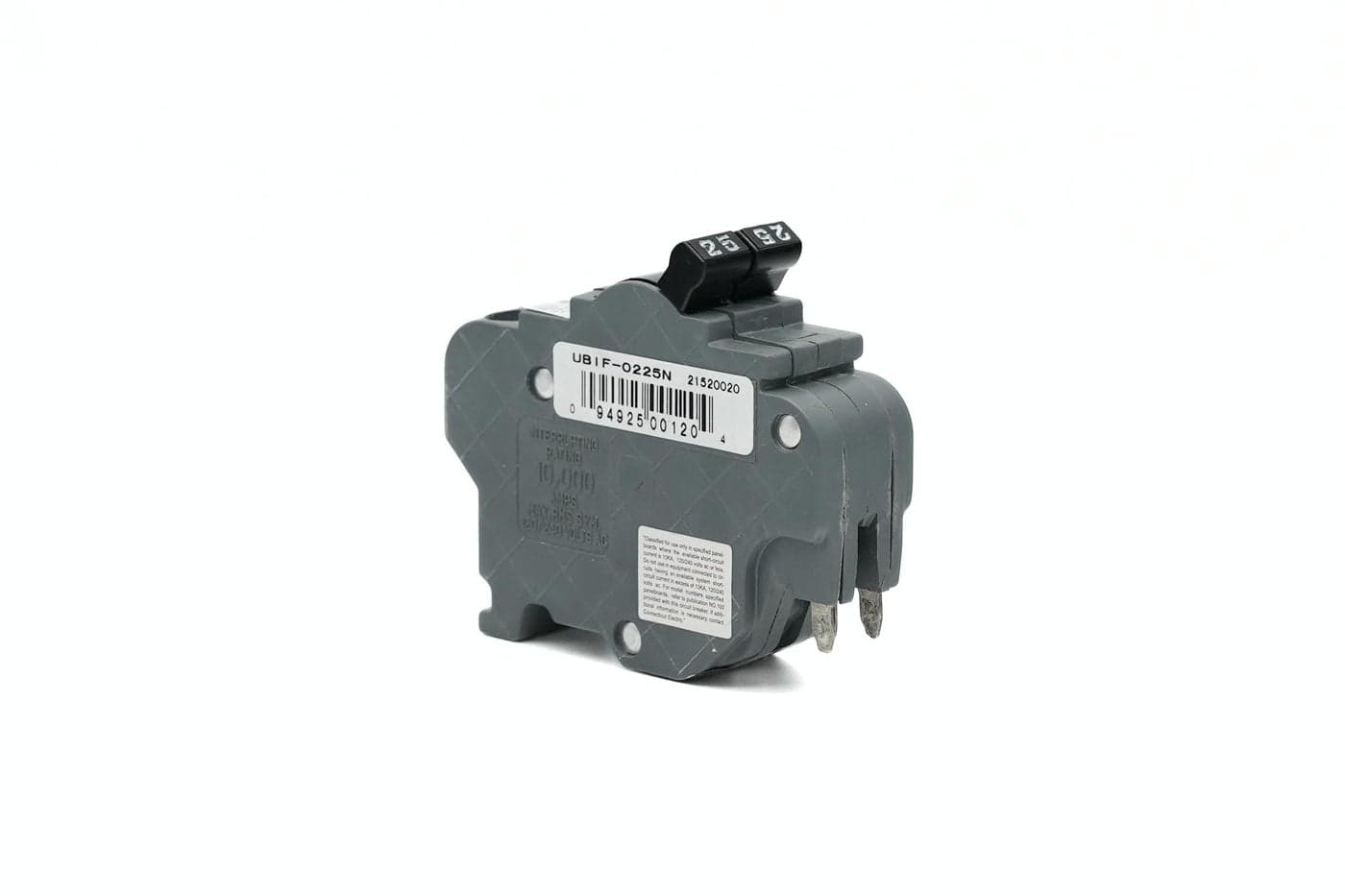 Connecticut Electric UBIF0225N Newly Manufactured Federal Pacific Electric Stab-Lok NC225 Replacement, Two Pole 25 Amp Thin Series Circuit Breaker, Gray