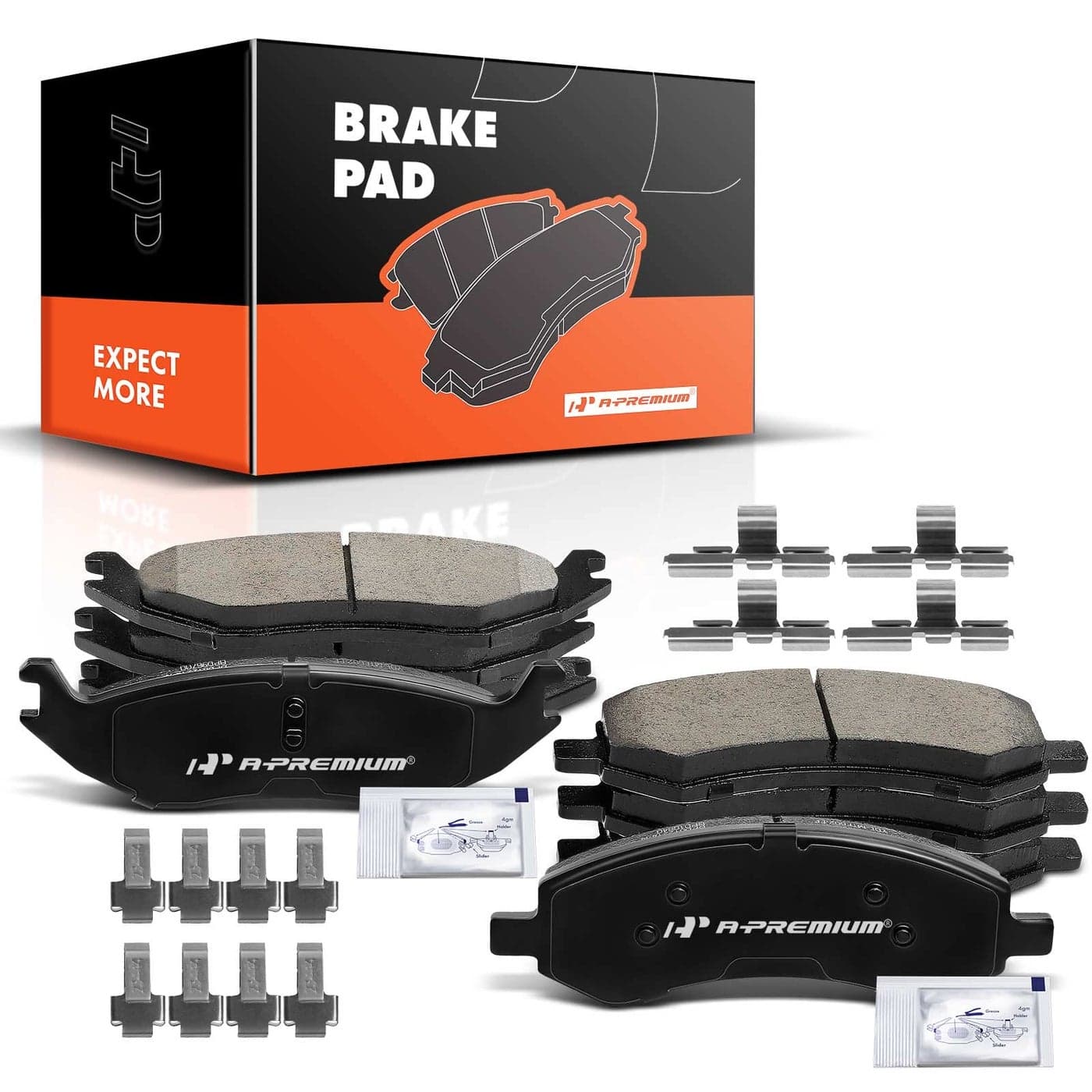 APremium Front Rear Ceramic Disc Brake Pads Set Compatible with Select Chrysler Dodge and Ram Models AspenDurango 20072009 Ram 1500 20062010 1500 20112018 with Hardware 8 Pcs