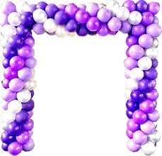 B J Creation Balloon Decoration stand Rectangle ShapeWhite Color Made of Pvc Plastic pipe 140cms width and 190cms in height Birthday Anniversary and All Party Celebration 210 190 cms