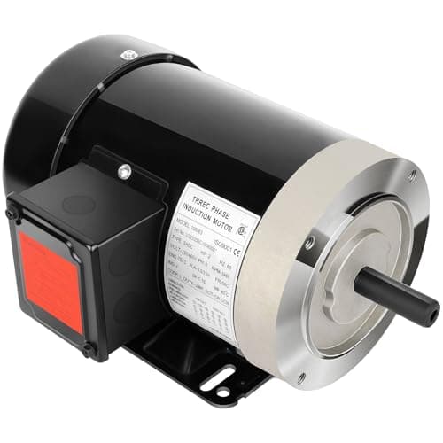 2HP Electric Motor 3450 RPM General Purpose Three Phase Motor 230V/460V 56C Frame 5/8" Shaft Diameter CW/CCW Rolled Steel Shell 60 HZ TEFC