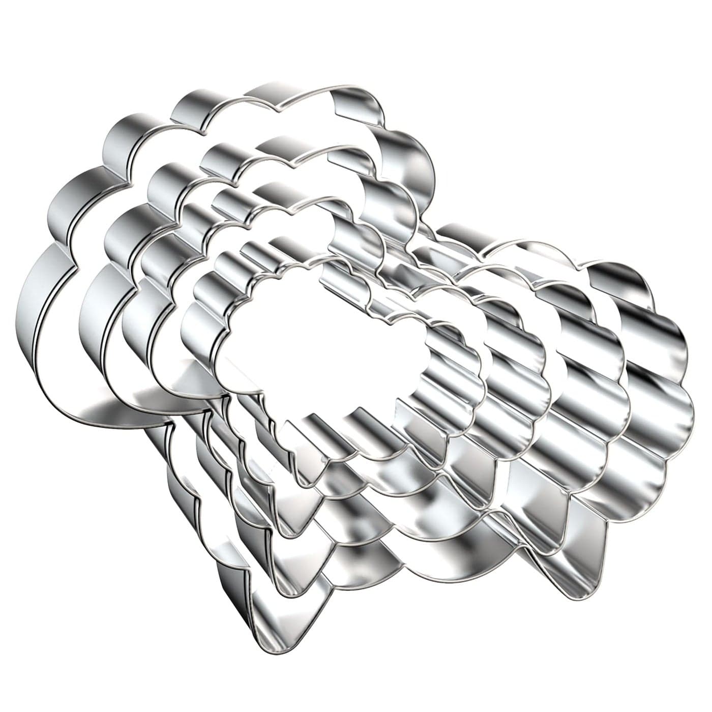SheepLamb Cookie Cutter Set 5 inch 4 inch 3 inch 2 inch 4 Piece Lamb Sheep Cookie Cutters Shapes Molds Stainless Steel