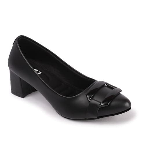 Colo Women's Pointed Toe Block Heel Pumps HD-53 Black Size 5 UK