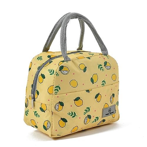 Yellow Weaves Insulated Travel Lunch/Tiffin/Storage Bag For Office, College & School Polyester, Regular Size, (Lemon Yellow), 0.5 Litres