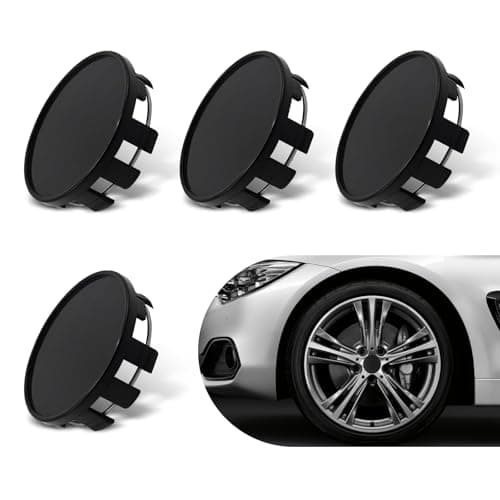 Tesnaao 4 PCS Car Wheel Center Cap ABS Wheel Hub Protector SnapOn Wheel Center Hub Cap Outer Diameter 54mm Card Diameter 50mm Black