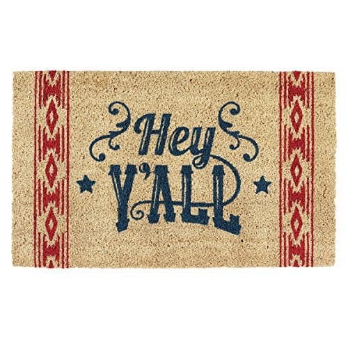 DII Natural Coir Doormat, Decorative Hello Mat, 18x30, Hey Y'all