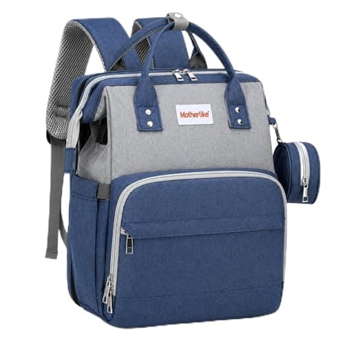 MotherLike Diaper Bag for Mothers for Travel | Baby Bag for Mother Travel with Waterproof Fabric & Insulated Bottle Holders | Maternity Diaper Bag for Mom & New Born Baby | 22 L,13 Pockets (MBG15)