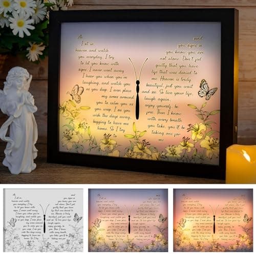 HN HAIINAA Sympathy Gift LED Memorial Shadow Box Memorial Gifts for Loss of Loved One Mother Mom Dad Father, in Memory of Loved One Gifts