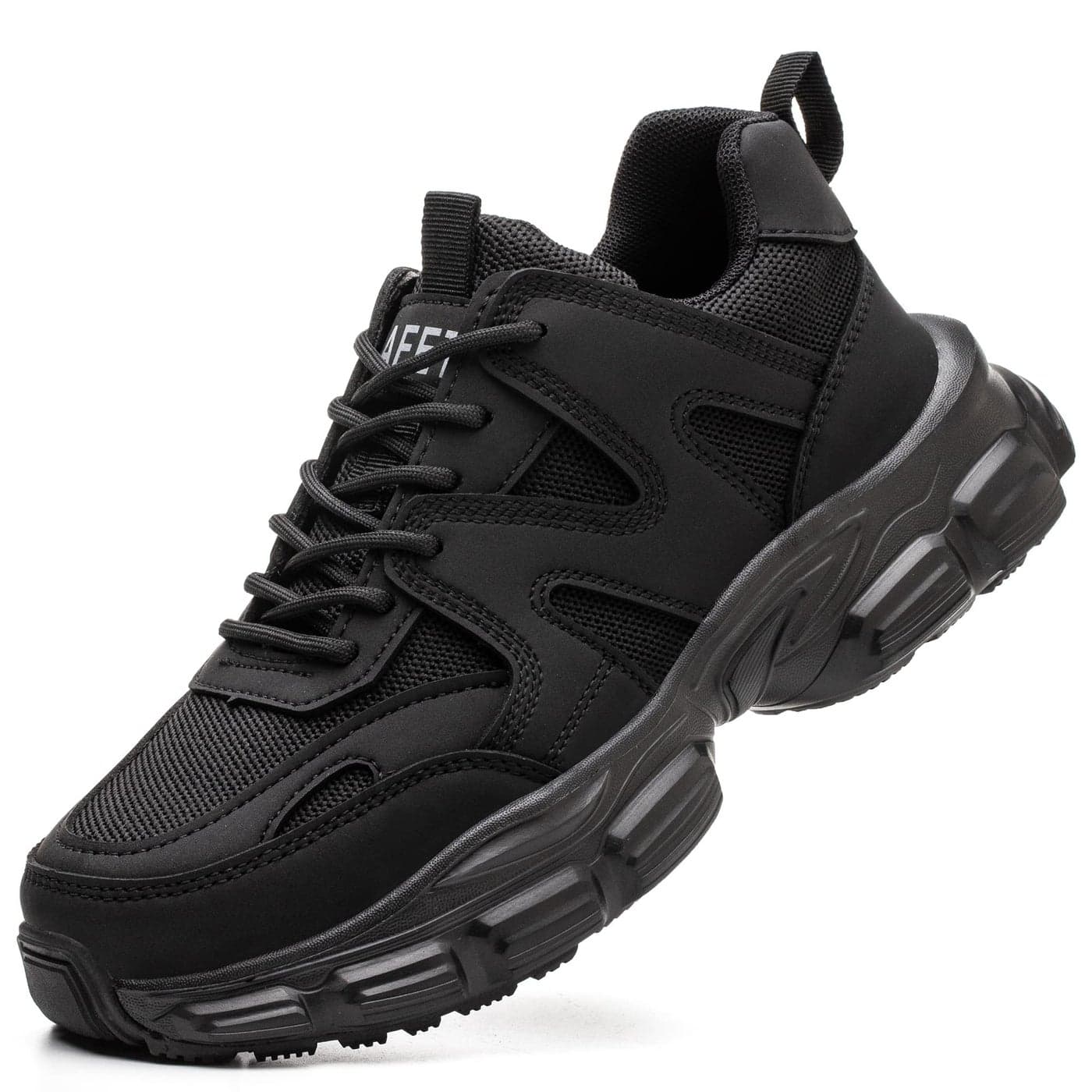 COOU Steel Toe Shoes for Women Lightweight Comfortable Steel Toe Sneakers Thickened Sole Puncture Proof Composite Toe Safety Shoes Women Size 75 Black