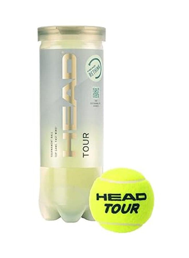 Tour Tennis Balls (Tube of 3) Green one size 1 Can - 3 BallsNone