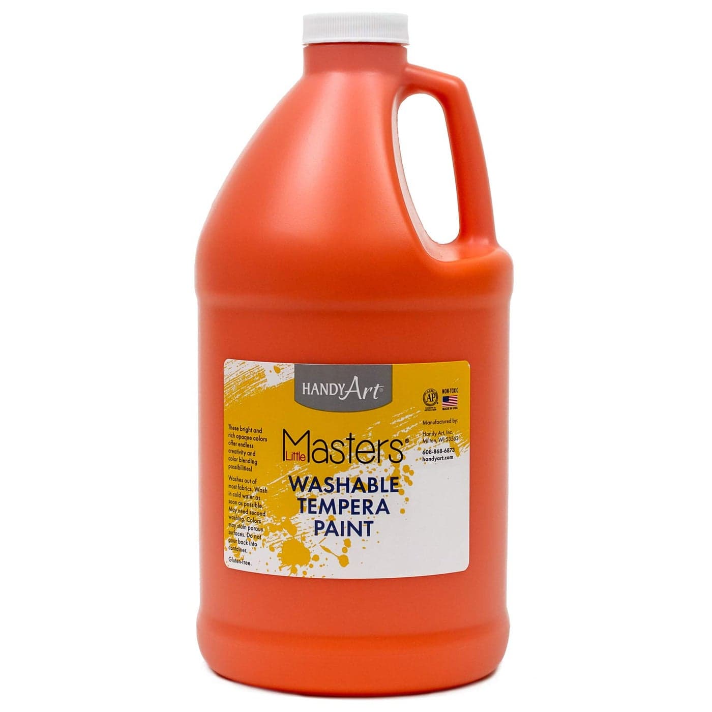 Handy Art Little Masters Washable Tempera Paint 64 Fl Oz Pack of 1 Orange
