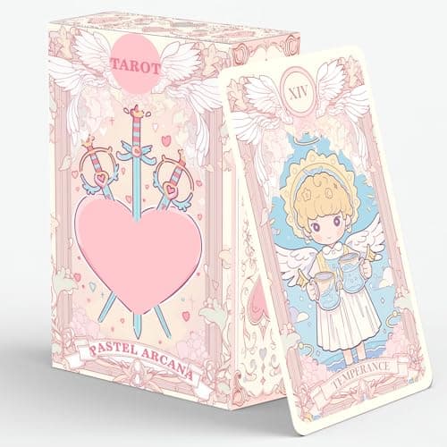 Han Yu Bowen Pastel Arcana Tarot Deck 78 Pink Aesthetic Design Tarot Cards with Guidebook Modern Witch Tarot for Beginners and Experienced Readers Divination and Spiritual Growth Tool