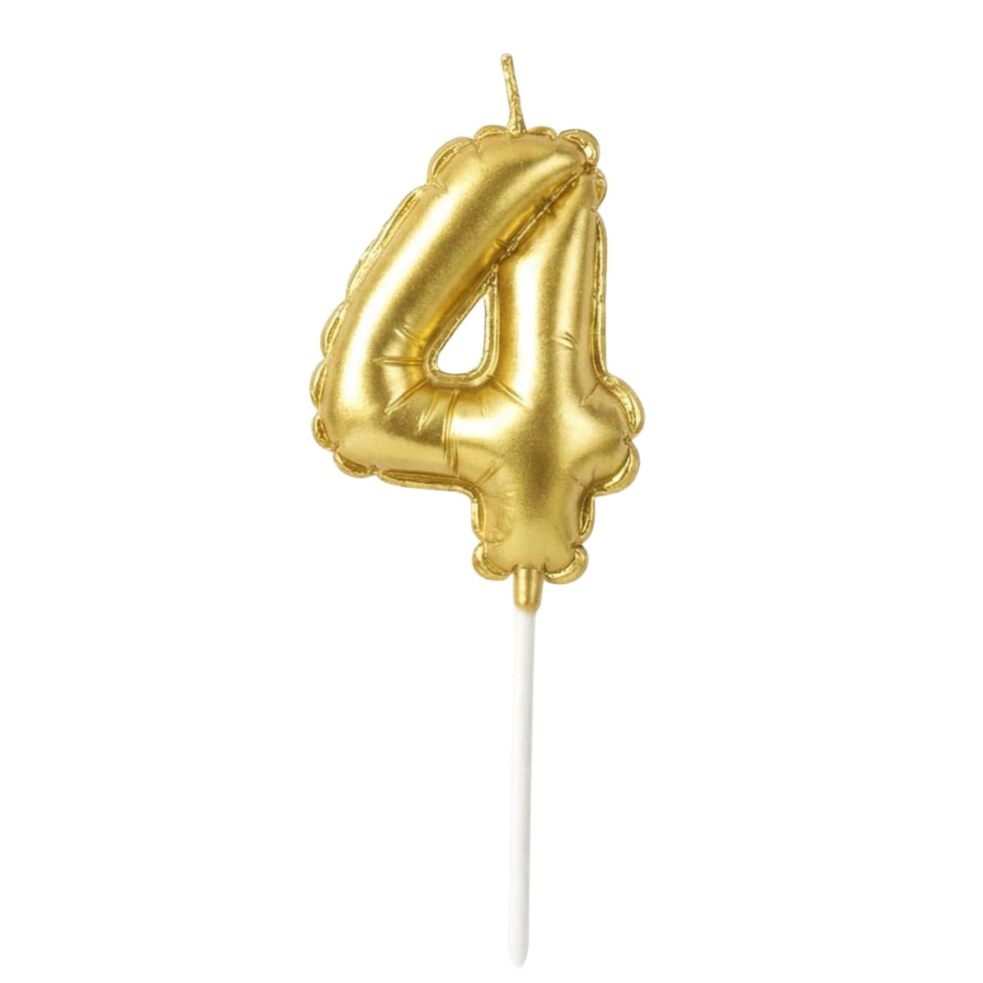 Gold Number 4 Candle for Birthday Cake Decoration, Metallic Finish Party Cake Topper, Number Candle for Kids First Birthday, Anniversary & Celebration Supplies