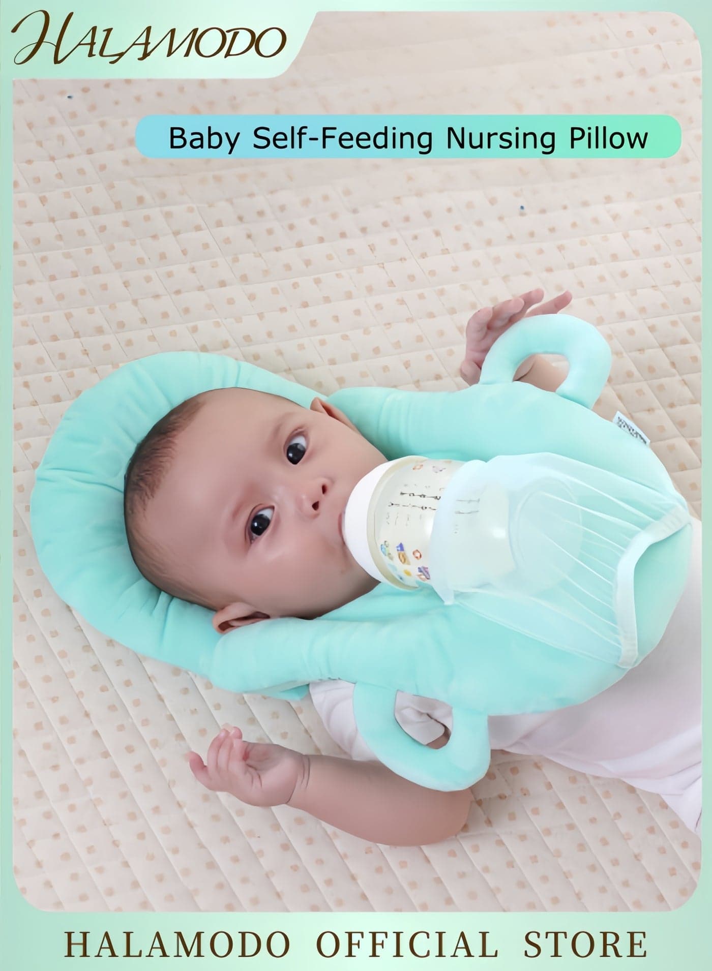 Detachable Self-Feeding Support Baby Nursing Pillow with Bottle Pocket Adjustable Feeding Support Pillows Multifunctional Support Cushion for Baby