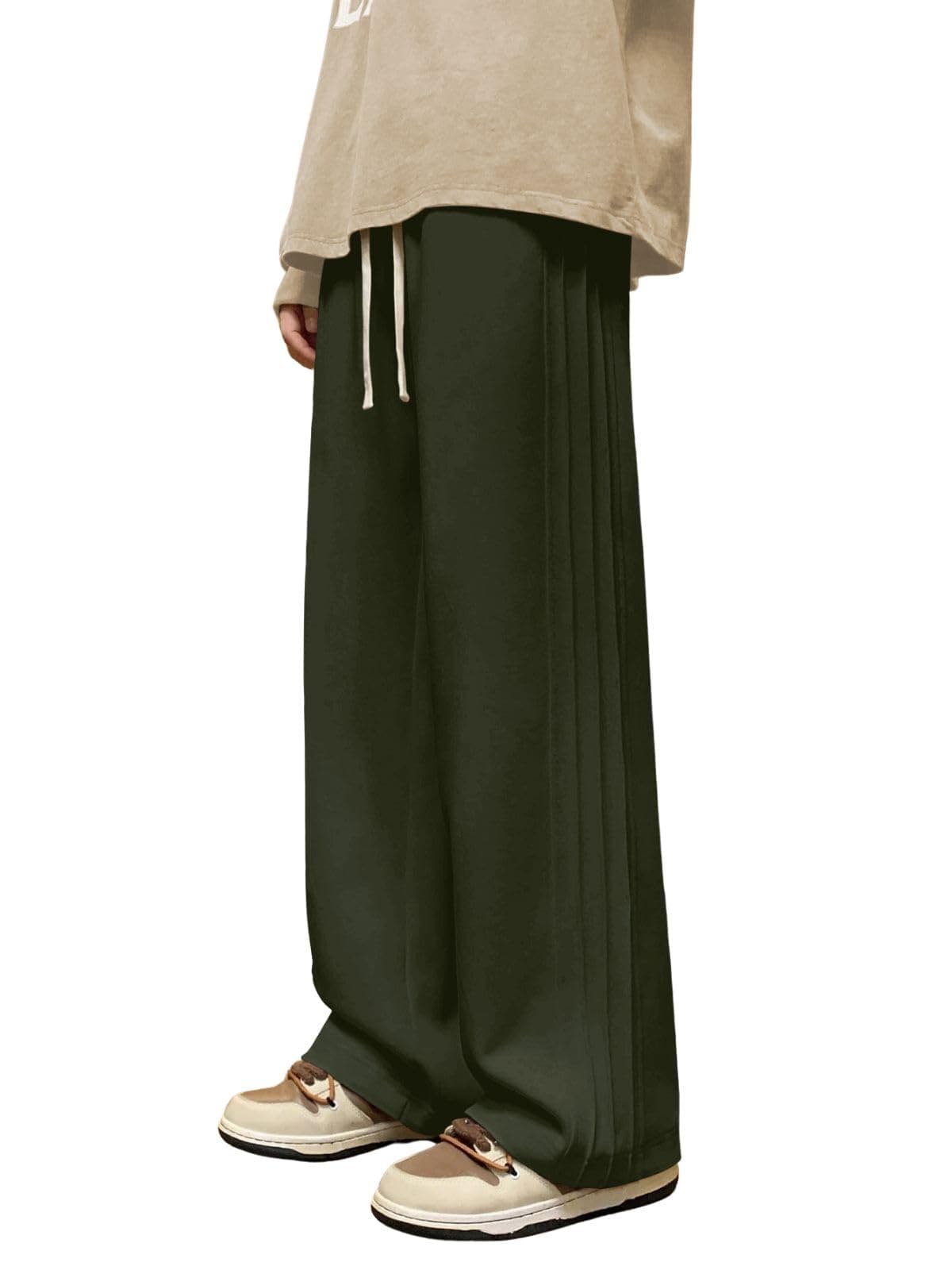 Greciilooks Men's Lycra Cargo Track Pants – Loose Fit Joggers for Men | Korean Style Travel & Lounge Wear with Pockets Green
