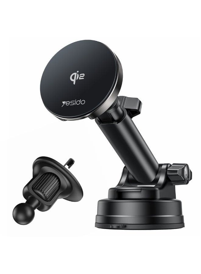 Wireless & Magnetic Car & Desk Charger by Yesido DS30 15W Qi 2.0 Certified Fast Charging