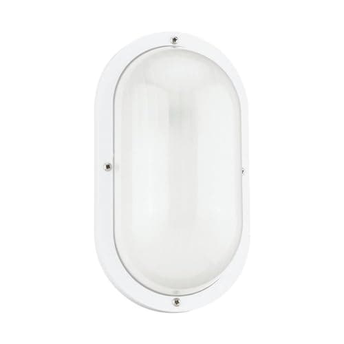Sea Gull Lighting 8335-15 Bayside One-Light Outdoor Wall Lantern with Frosted Ribbed Polycarbonate Diffuser, White Finish